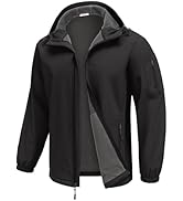 COOFANDY Men's Hooded Softshell Jacket Waterproof Fleece Lined Windbreaker Lightweight Outdoor Hi...