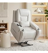 Hansong Power Lift Recliner Chair for Elderly with Heat and Massage, Oversized Leather Lift Chair...