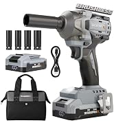 WORKPROX 20V Cordless Impact Wrench Brushless, 440 Ft-Ibs 1/2 Impact Gun | 600N.m High Torque Ele...