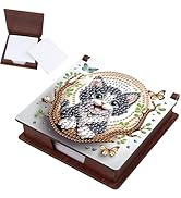 JISHSHAY Diamond Painting Note Box Cat Butterfly Diamond Art Notecard Box Gem Art Sticky Note Hol...