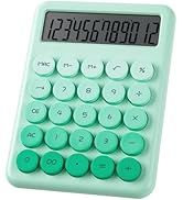 Calculator, Desk Calculators, Cute Green Calculator, 12 Digit with Large LCD Display, Basic Stand...