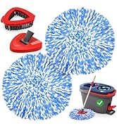 TidyBliss Mop Heads Replacements 2 Pack with Scrub Brush Attachment and Triangle Base for O-Cedaa...