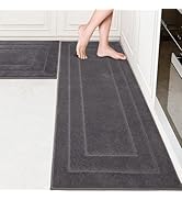 PURRUGS Machine Washable Kitchen Rug Set of 2, Non-Slip/Skid Kitchen Runner Rugs &amp; Floor Mats, Su...