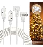 Zlierop 12 FT 3 Outlet Extension Cords 2 Pack, Clear Extension Cord with Multiple Outlets, UL-Cer...