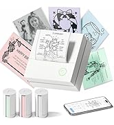 TYPONOS Sticker Printer, PM290 Mini Printer, Bluetooth Sticker Maker Machine with 3 Rolls Paper, ...