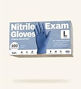 SUP Powder-Free Nitrile Exam Gloves, 100 Count Food Safe Latex-Free Medical Non-Sterile Cooking D...