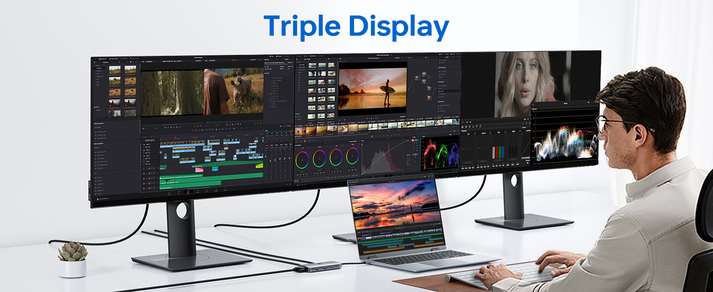 Triple screen design work