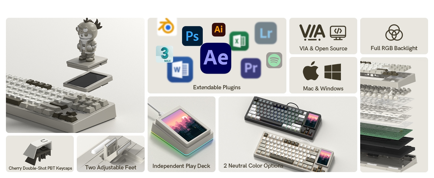75% Keyboard Custom Keyboard Hot-Swappable Keyboard Mechanical Gaming Keyboard