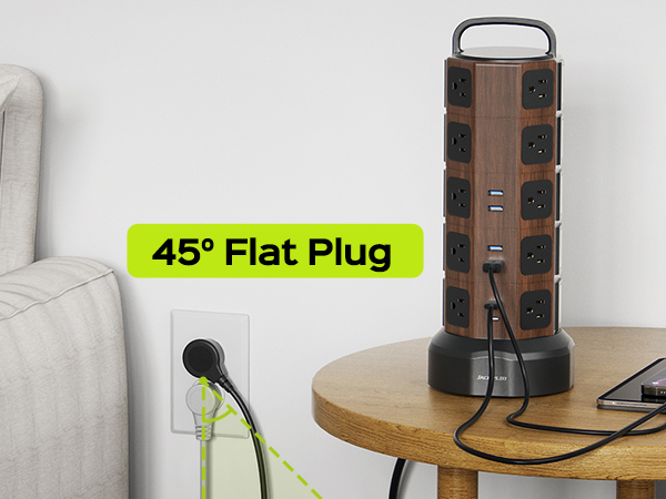 45° flat plug Power Strip