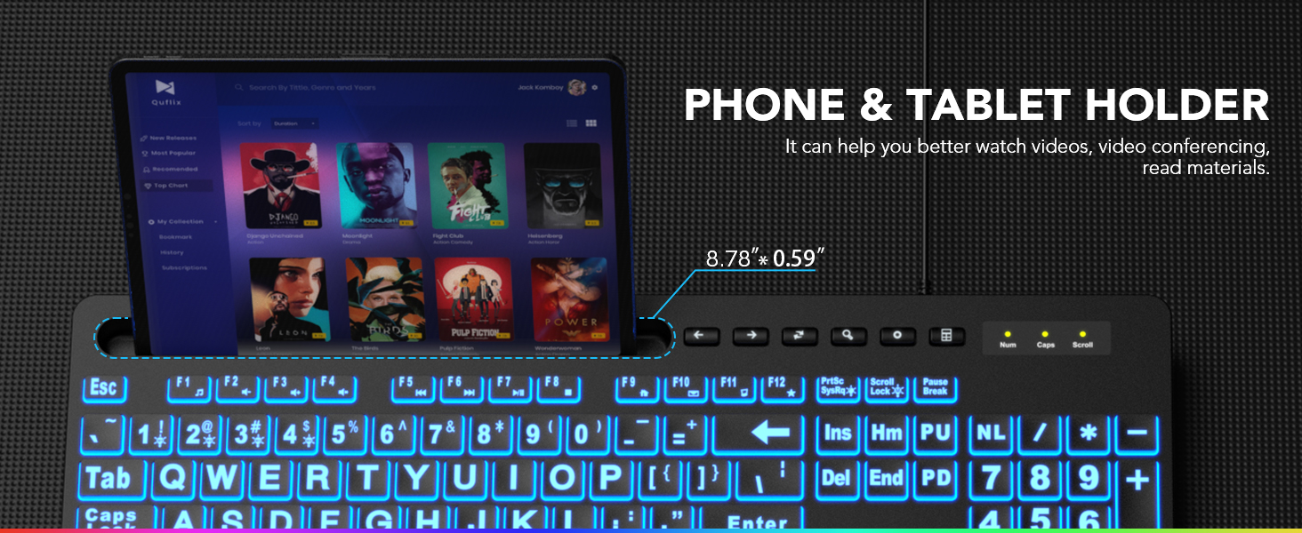 keyboard Ergonomic Wrist Rest Multimedia Shortcut Keys Design