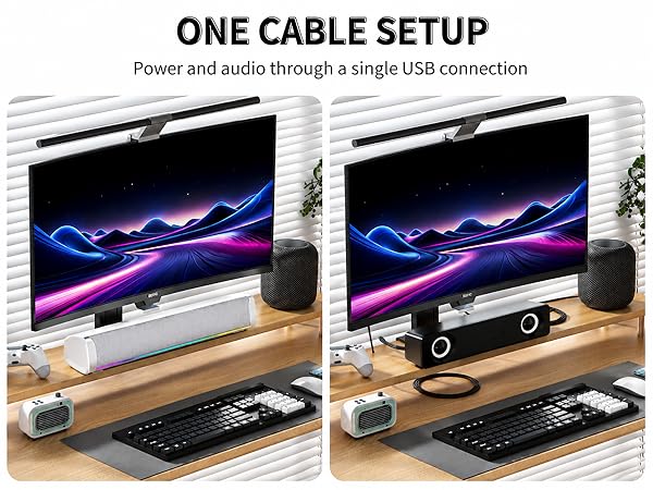 Power and audio through a single USB connection