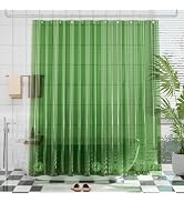 AmazerBath Premium EVA Shower Curtain Clear Pine Green, Luxury Ultra Soft Waterproof Bathroom Cur...
