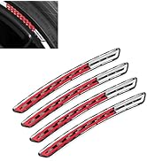 YAWUROU 4 PCS Carbon Fiber Car Wheel Rim Sticker, 3D Waterproof Anti-Scratch Car Hub Decor Strip,...