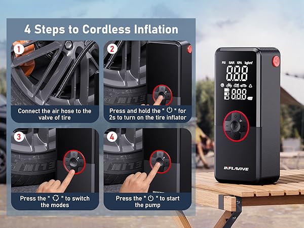 portable tire inflator for car