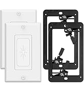 VCELINK Wall Plate Cable Pass Through with Mounting Bracket, Single Gang Flexible Rubber Opening ...