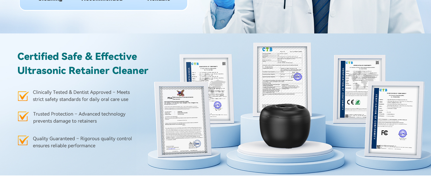 Certified Safe &amp; Effective Ultrasonic Retainer Cleaner