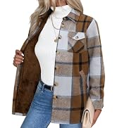 Zeagoo Flannel Jacket for Women Sherpa Fleece Lined Winter Plaid Coats | Long sleeve fall fashion...