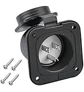 Veepeak 15 Amp Flanged Inlet Shore Power Plug NEMA 5-15 125V Electrical Outlet Receptacle with Wa...