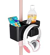 Universal Mic Stand Cup Holder Drink Holder with Headset Hanger for Music Stand,Light Stand, Trip...