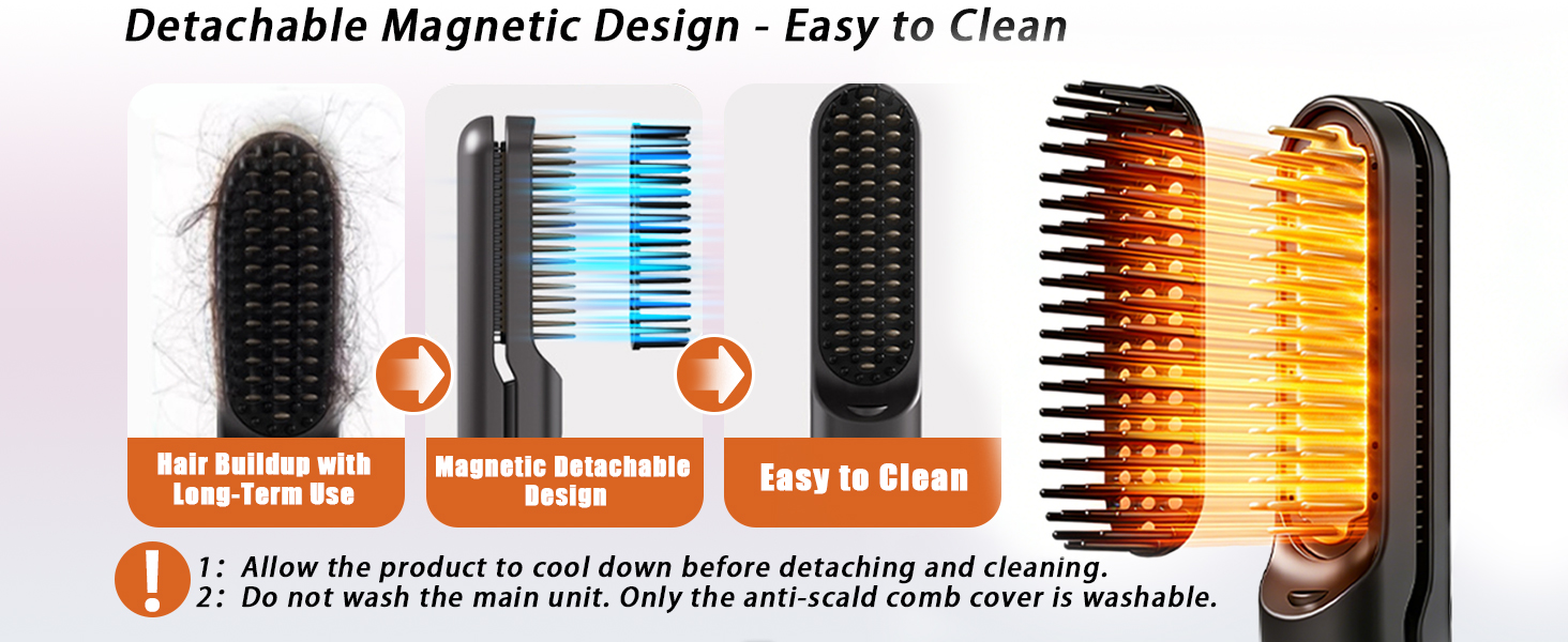 Cordless Hair Straightener Brush - Curler 2 in 1 Hair Styling Tools