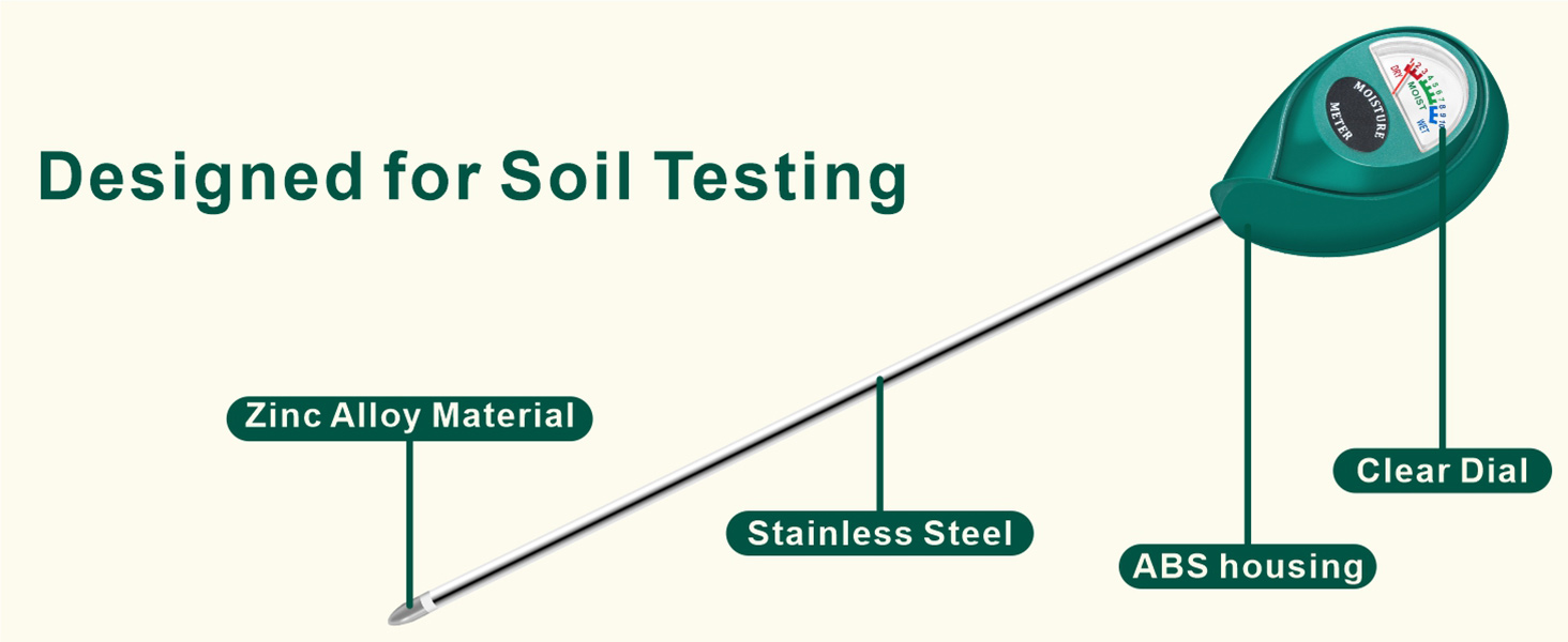green soil moisture meter long size