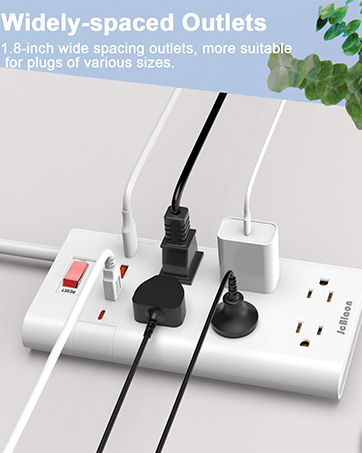 Widely-Spaced power strip
