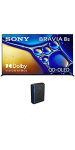 Sony K55XR80M2 55 Inch Bravia 8 QD-OLED 4K HDR Google TV with an Austere 5S-PS4-US1 4-Outlet Power (...