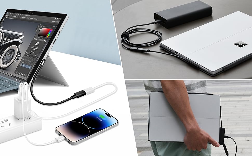 MOCOST Microsoft Surface Connect to USB-C PD 15V Charging Cable