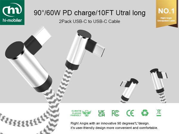 2pack 10ft usb c to c cable