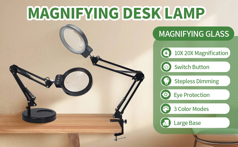Magnifying Glass with Light and Stand