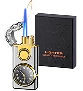 Torch Lighter, Magic Crocodile Dual Flame Lighter with Refillable Butane Design, Windproof Adjust...