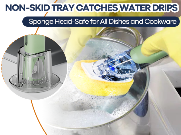 kitchen brush with soap dispenser