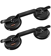 SOLUDE 2 Pack Glass Suction Cups,Aluminium Heavy Duty Vacuum Handle Glass Holder for Lifting Larg...