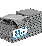 24 Pack Grey Microfiber Cleaning Cloths
