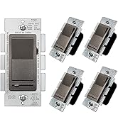 [5 Pack] BESTTEN Matte Brown Dimmer Wall Light Switch, Single Pole or 3-Way, Compatible with Dimm...