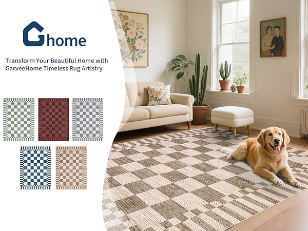 checkered rug