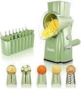 ChinKc Upgrade Rotary Cheese Grater Shredder with Handle, Strong Suction Base, Multi-purpose Rota...