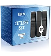 Heavy Weight Plastic Silverware Set - 200 Plastic Forks, 100 Plastic Knives, 100 Plastic Spoons D...