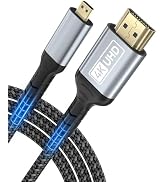 Getrish 4K Micro HDMI to HDMI Cable 6.6FT, 4K@60Hz Micro HDMI Cord Adapter HDR Compatible for DSL...