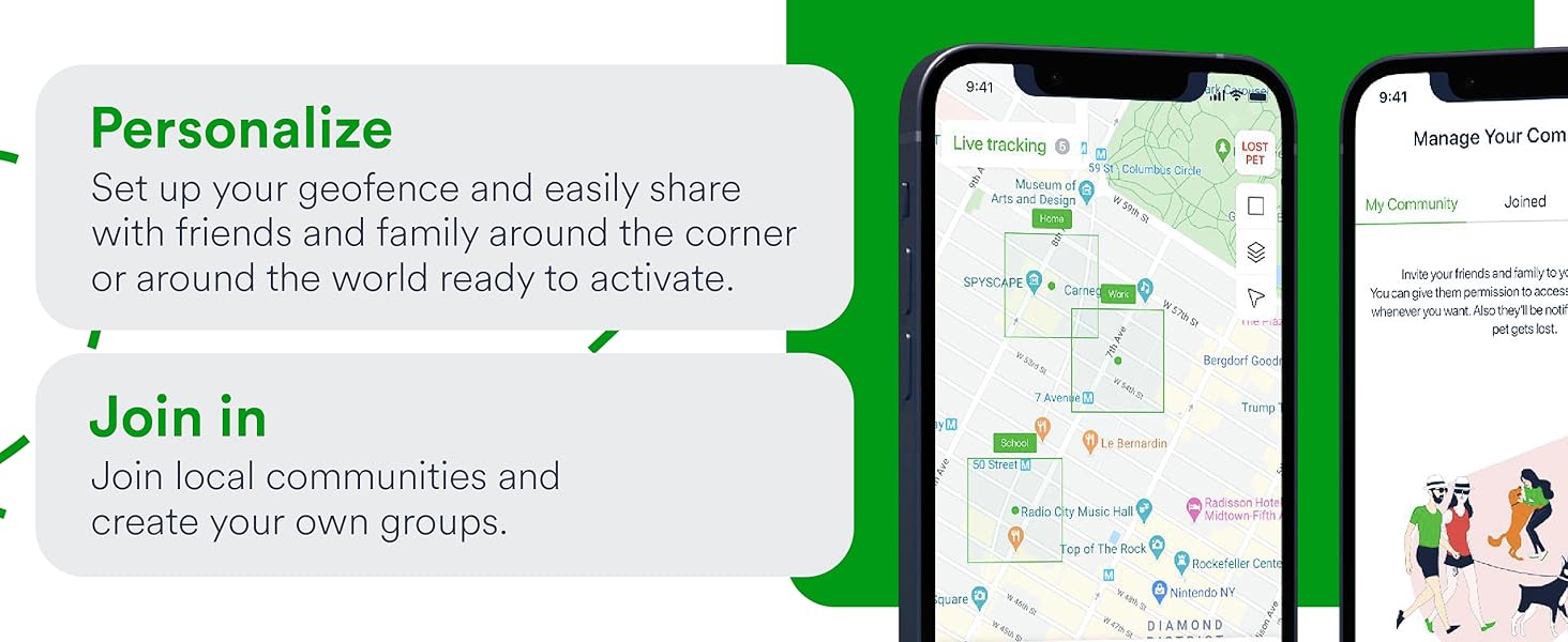 android and ios app helps track and locate gps tracker on collar of big pet or dog