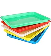 QTLCOHD 15Pcs Multicolor Plastic Art Trays 10x13 Inch Activity Trays Sand Tray Sensory Tray Servi...