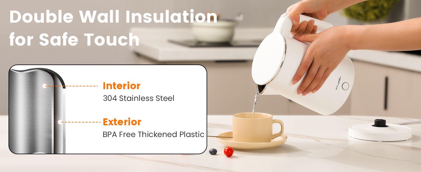 Double Wall 1.0L Electric Kettle