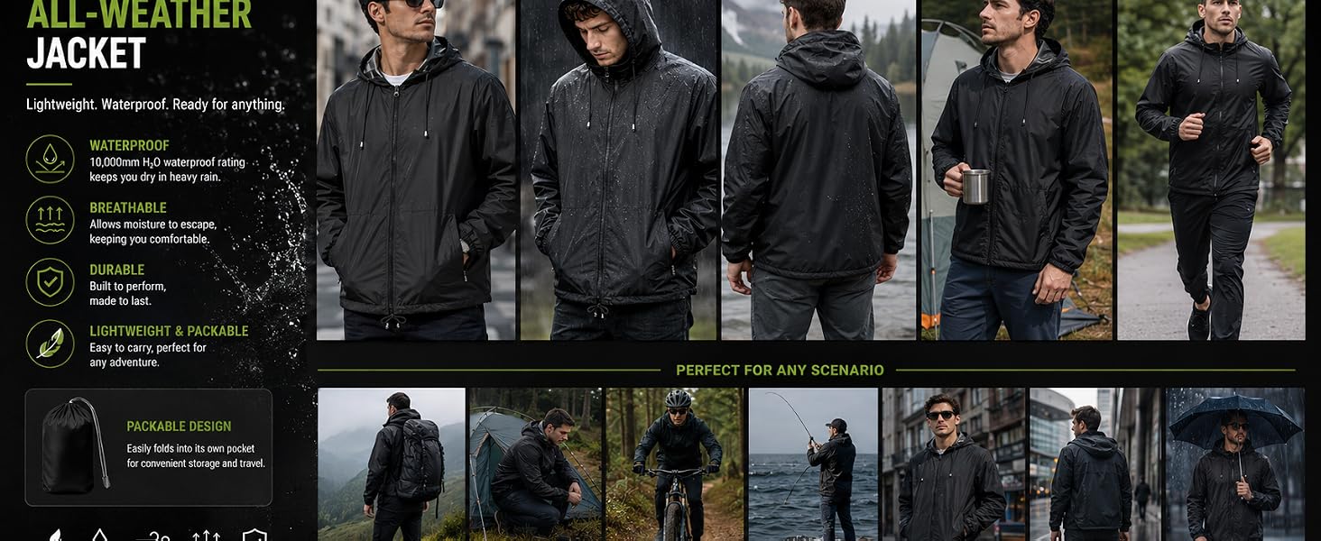 mens rain jacket