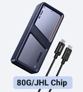 UGREEN 80Gbps M.2 NVMe SSD Enclosure with Cooling Fan, Compatible with Thunderbolt 5/4/3/USB 4 M-...