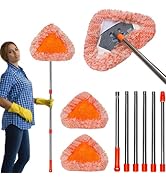 Upgraded 2-in-1 Wall Cleaner Mop with 100 Inches Extension Pole Ploe, Ceiling Cleaning Tool Duste...