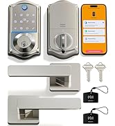 Veise VE017-B Fingerprint Smart Lock for Front Door, App Control, 7-in-1 Keyless Entry Deadbolt w...