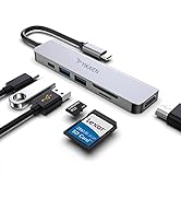 USB C Adapter for MacBook Pro, YIKAIEN 6 in 1 Multi-Ports USB-C Hub to 2 USB 3.0 4K HDMI SD TF Ca...
