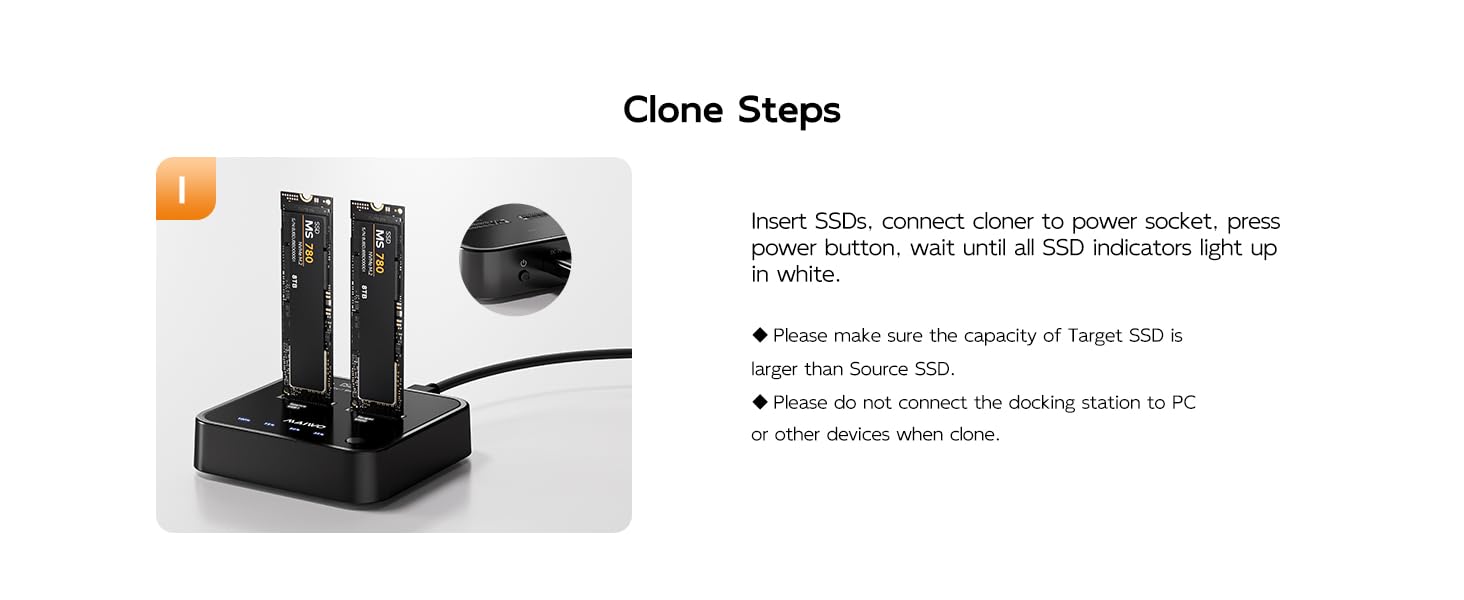 m2 pcie nvme ssd solid state drive cloner docking station enclosure adapter shell housing holder