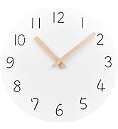 Plumeet 12'' Wooden Wall Clock Frameless Clocks with Silent Quartz Movement - Modern Style Villag...