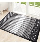 Kitinjoy Indoor Outdoor Door Mat, 32x20 Non-Slip Absorbent Dirt Trapper, Low-Profile Washable Ins...